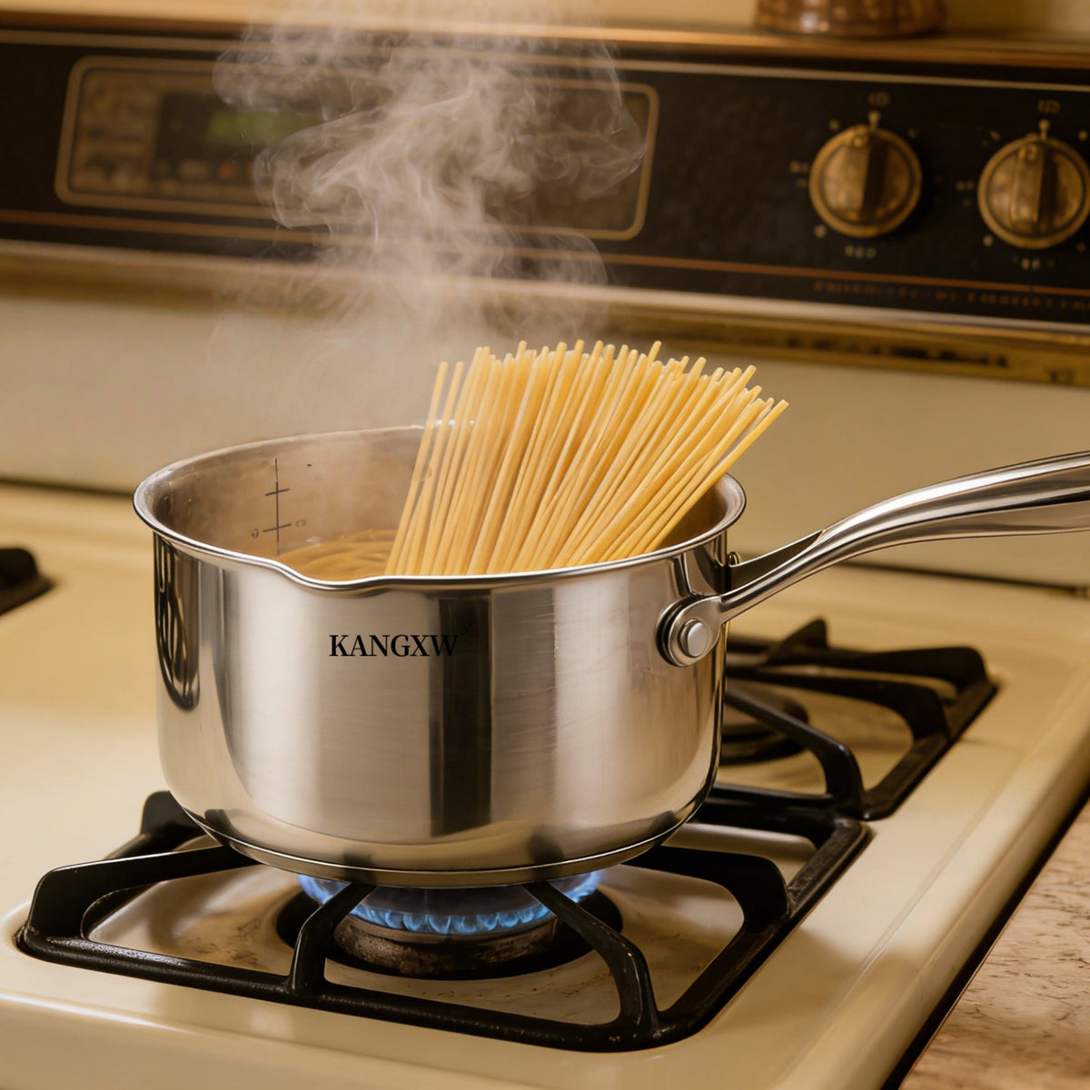 Steaming vegetables and boiling soup simultaneously in 3.5 QT saucepan